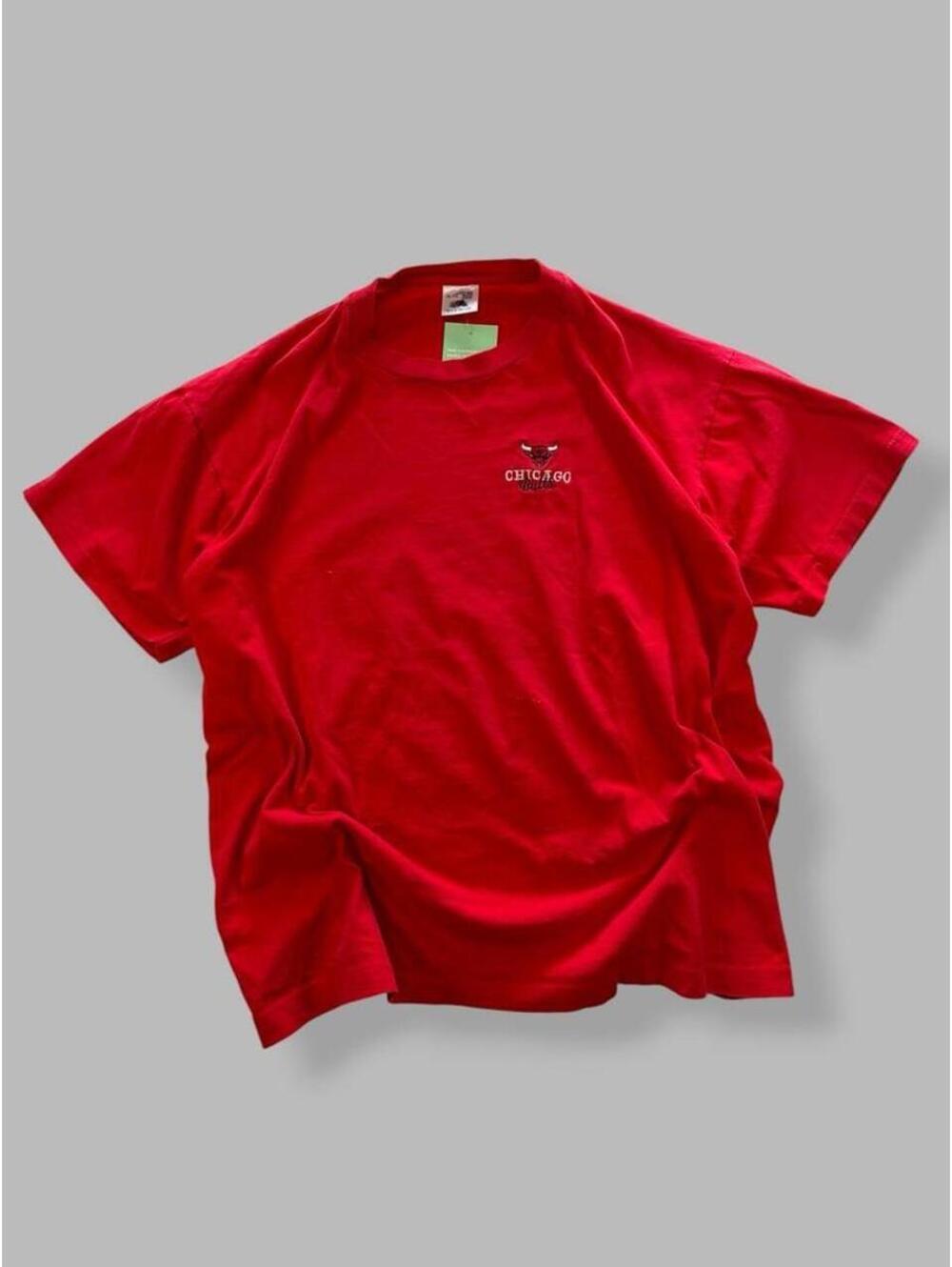 90s Red Chicago Bulls Chest Logo Tee